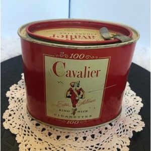 Cavalier King Size Cigarette Tin With Cigarette Tax Stamps